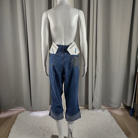 Rocawear Womens Embroidered Cotton Blend Denim Blue Capri Jeans Size 20 - Picture 3 of 11